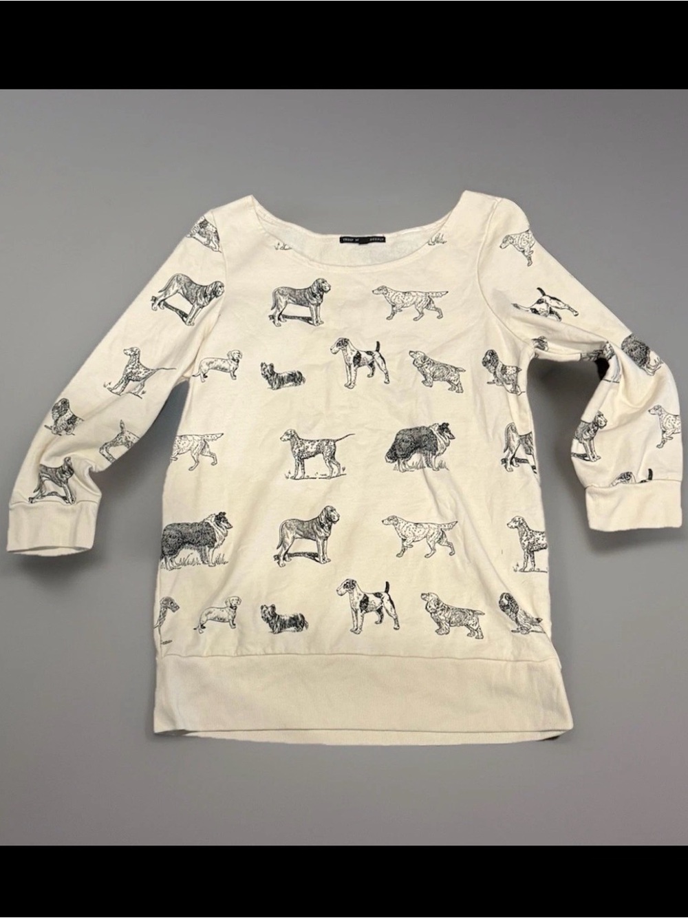 Truly Madly Deeply Dog Print Sweatshirt Top | Size M